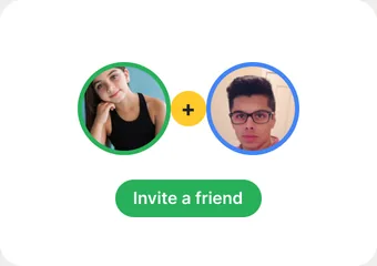 Two player avatars with an Invite a friend button