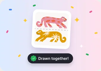 Joined artwork with a Drawn together badge